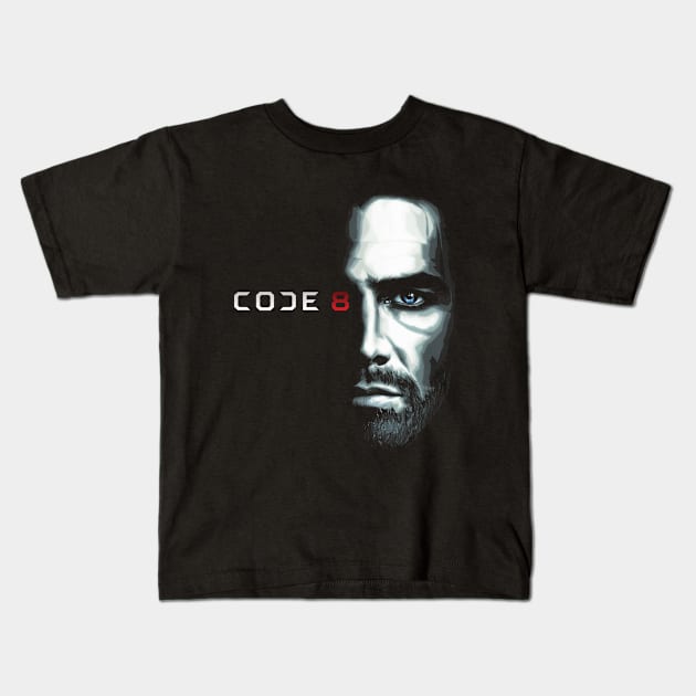 CODE 8 - In The Shadows Kids T-Shirt by artofbriancroll